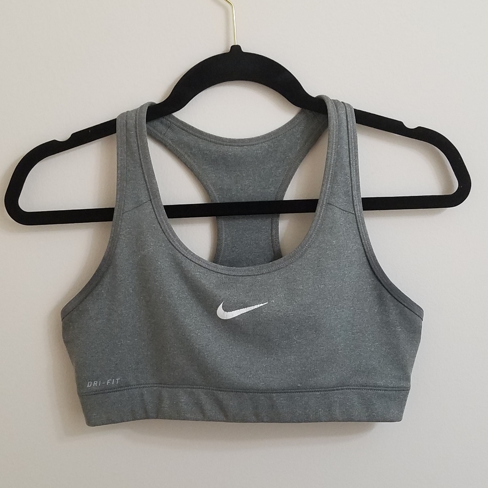 Gray Nike Pro Dri-Fit Sports Bra